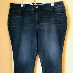 Lee Women's Plus Size 26W Medium High Rise Skinny Jeans Dark Wash